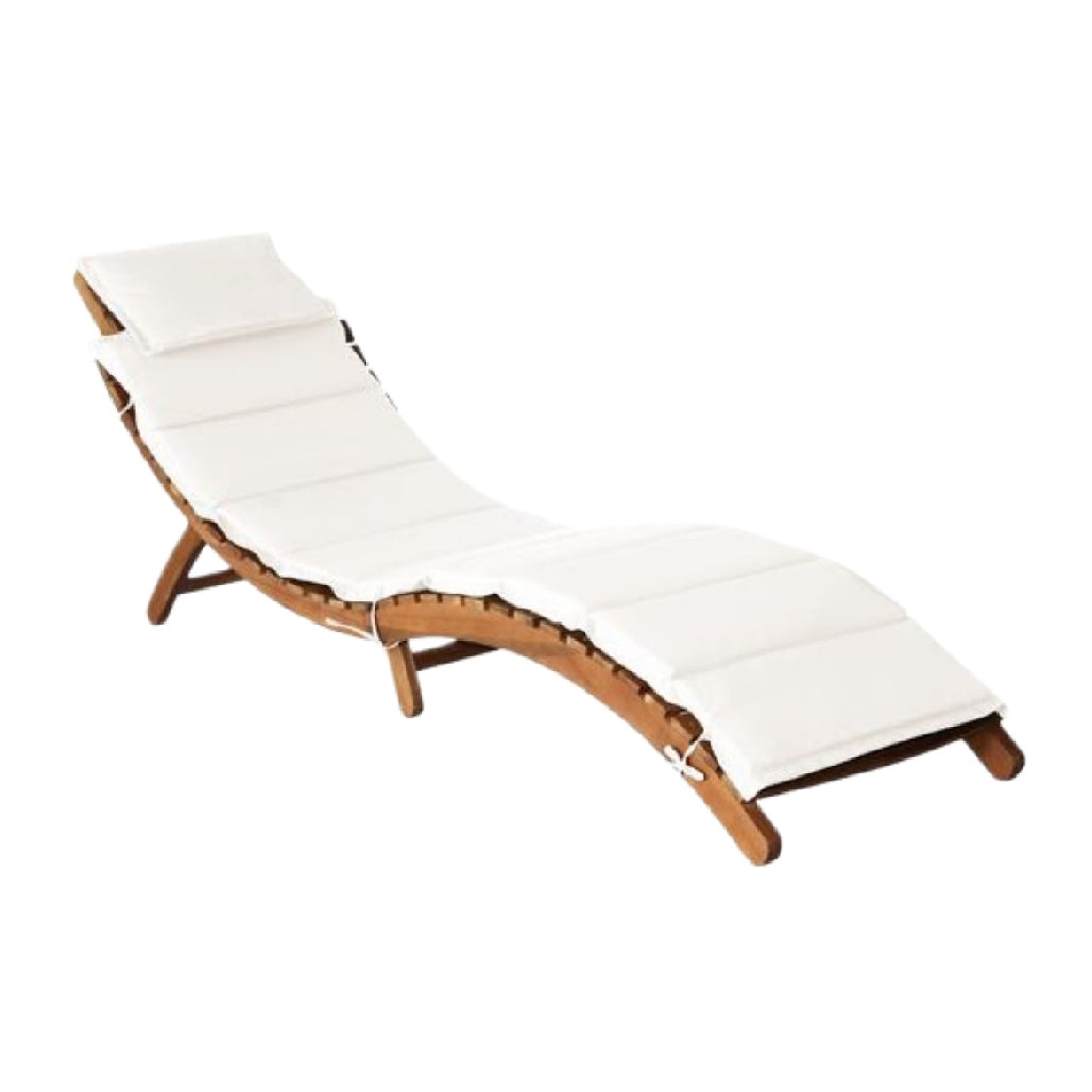 Chaise Longue in Legno con Cuscino - Design Elegante per Relax Esterno